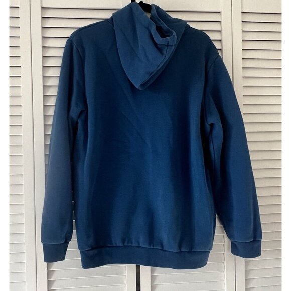 PUMA LOGO Fleece Pullover Hoodie Blue Mens Size L - Picture 4 of 7